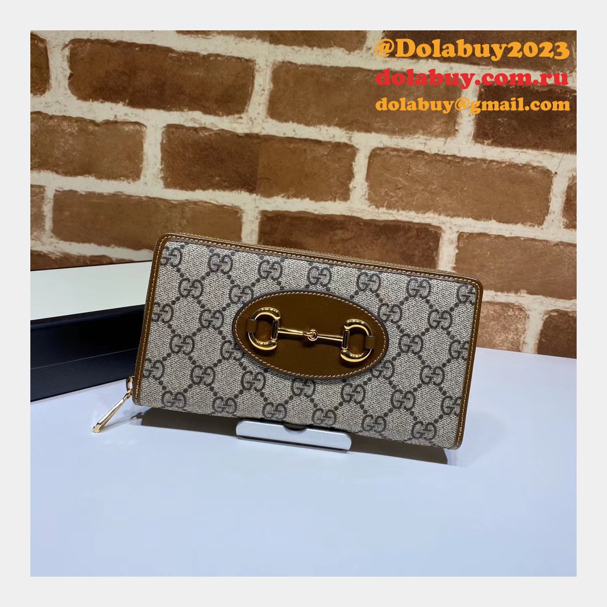 best G*u*i replica 621889 1955 horsebit zip around wallet