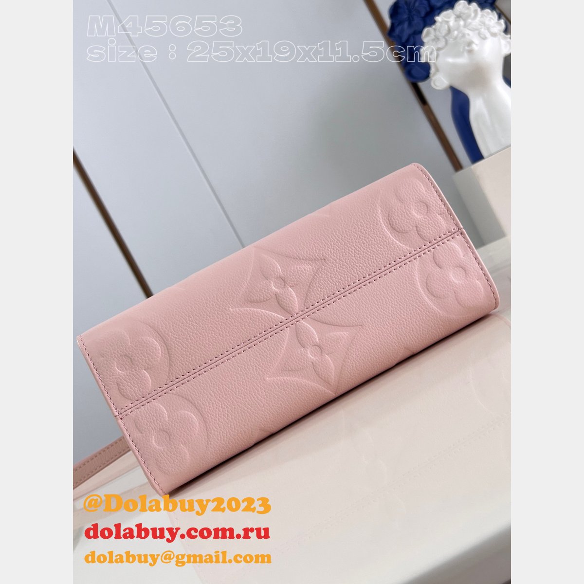 Wholesale M47135 Onthego Designer Copy Louis Vuitton Dolabuy Pink Bags