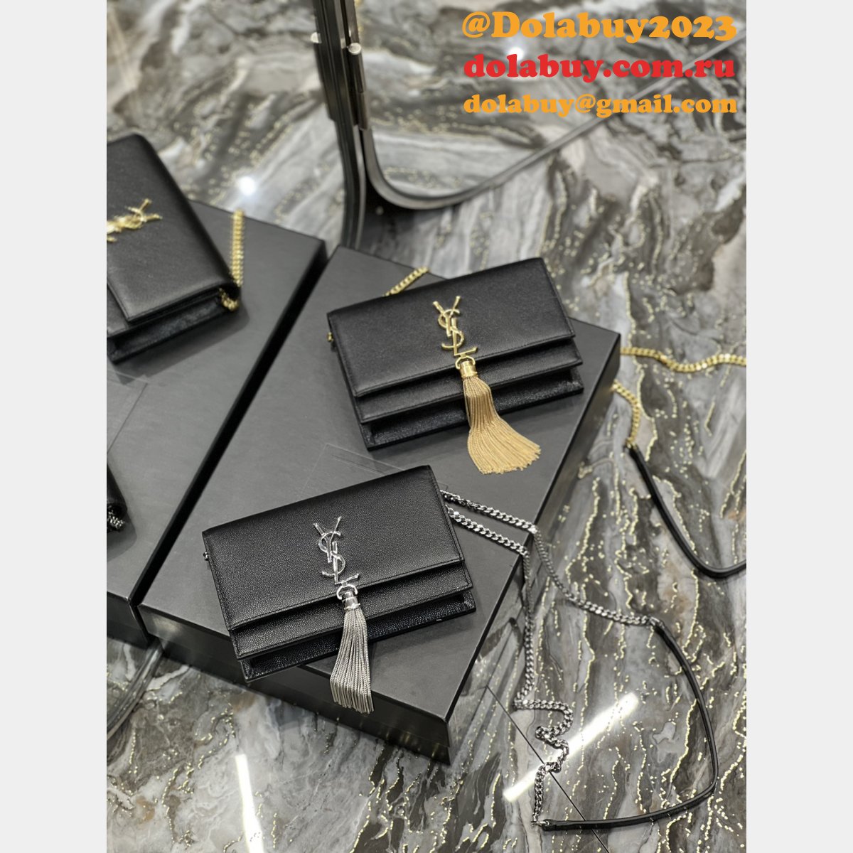 YSL Cheap Replica 452159 Kate Monogram Caviar Leather Shoulder Bag