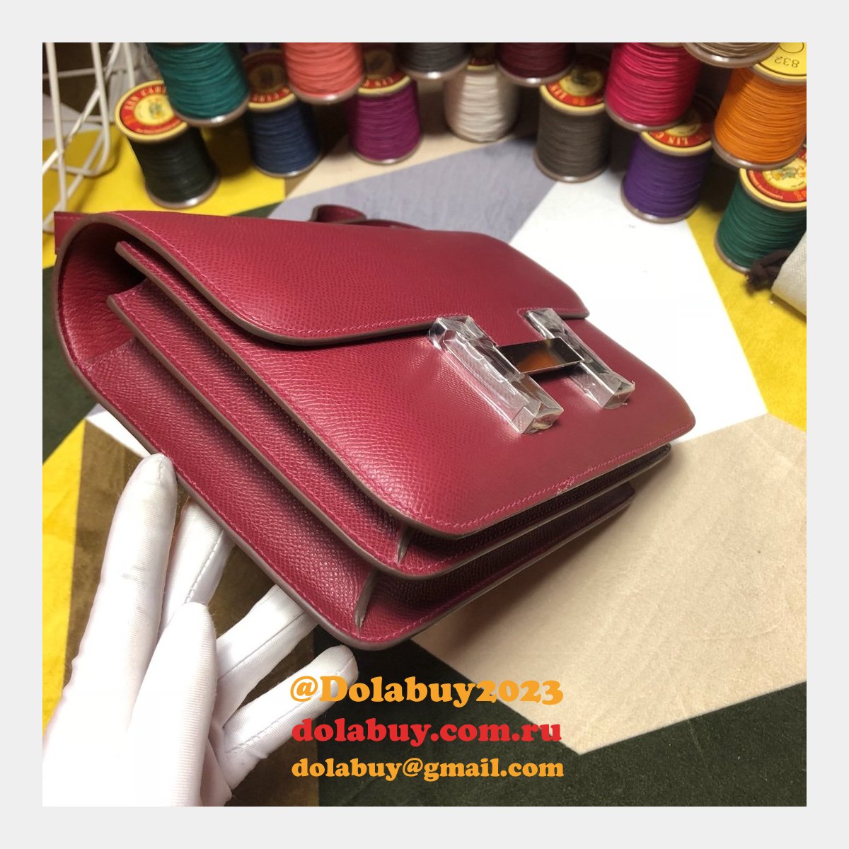 Hermes Constance Bag 23cm Epsom Leather Burgundy