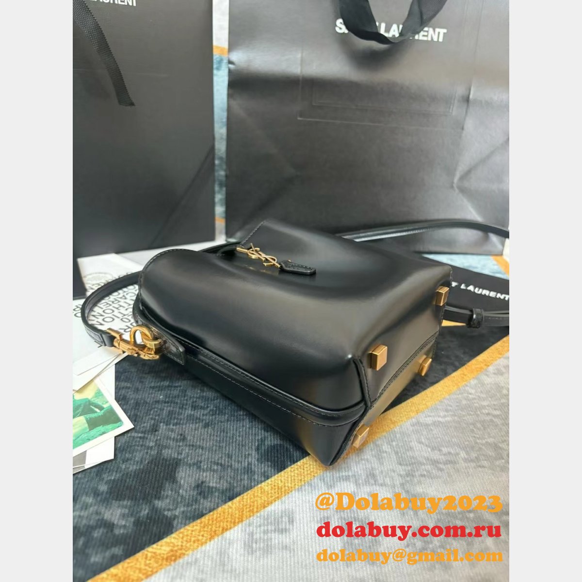 YSL Fake LE 37 AAA+ Hobo In Shiny 765870 Replica Saint Laurent Bag