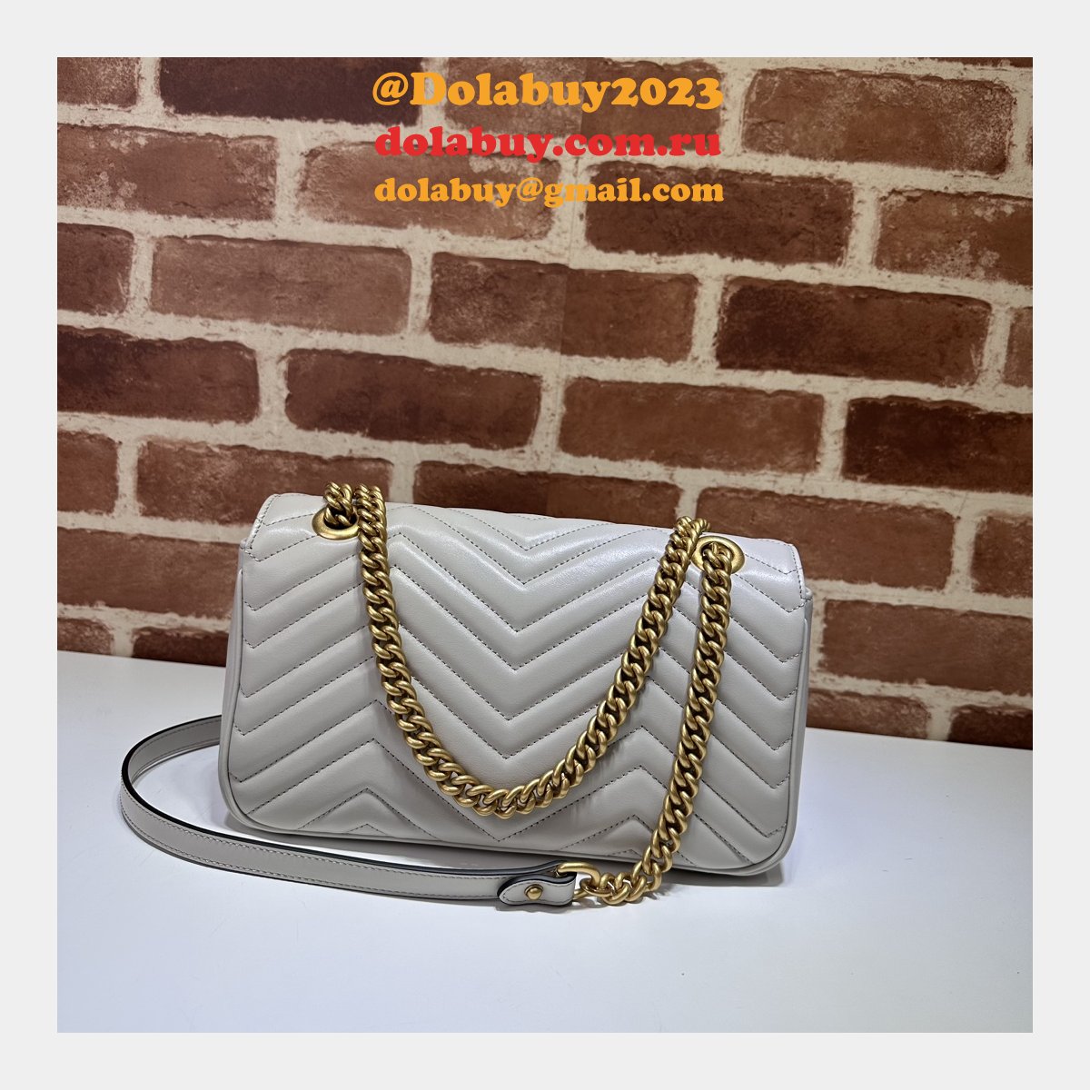 top G*u*i grey matelassé gg marmont small shoulder 443497 knockoff bag