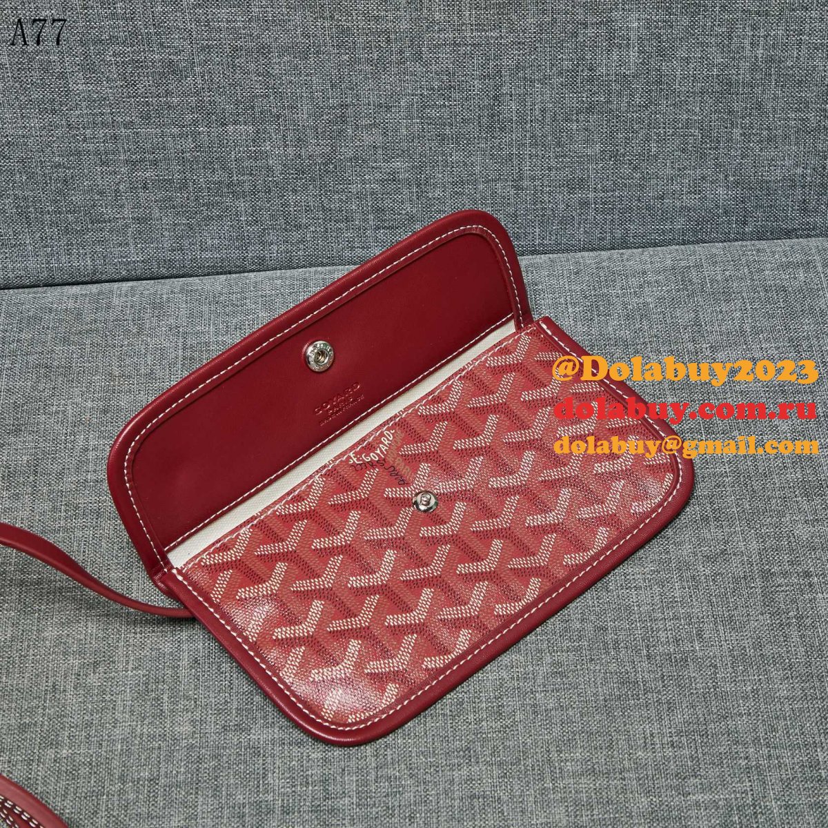 High Quality Goyard Classic Chevron St. Louis PM Totes Winer-Red Bags