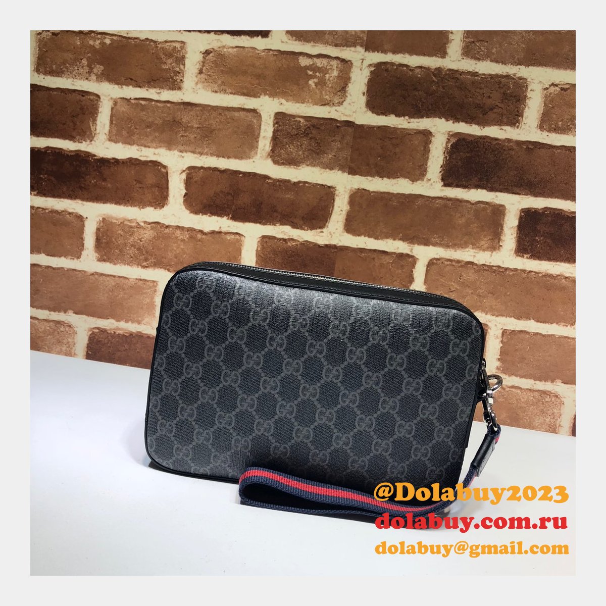 designer gg black mens top quality 495562 G*u*i replica bag