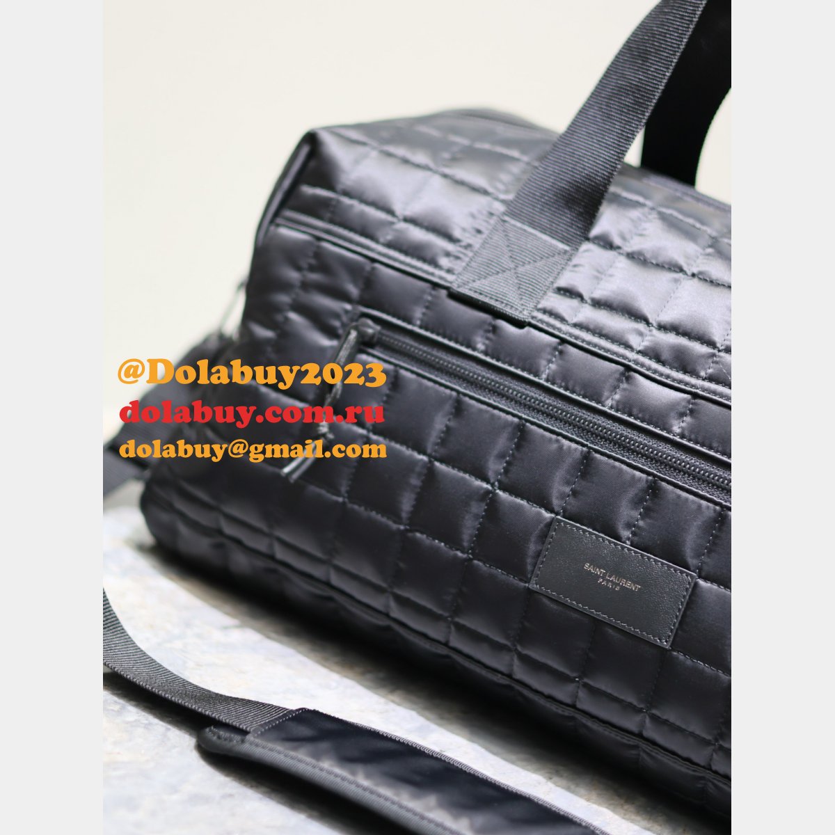 Luxury Fake Designer YSL 581374-1 Travel Tote Black Bag