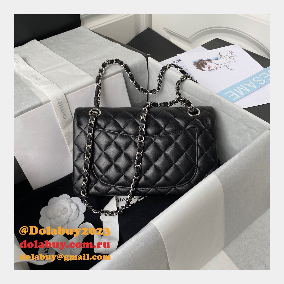 Top quality Fake Small Flap Lambskin CF 23cm