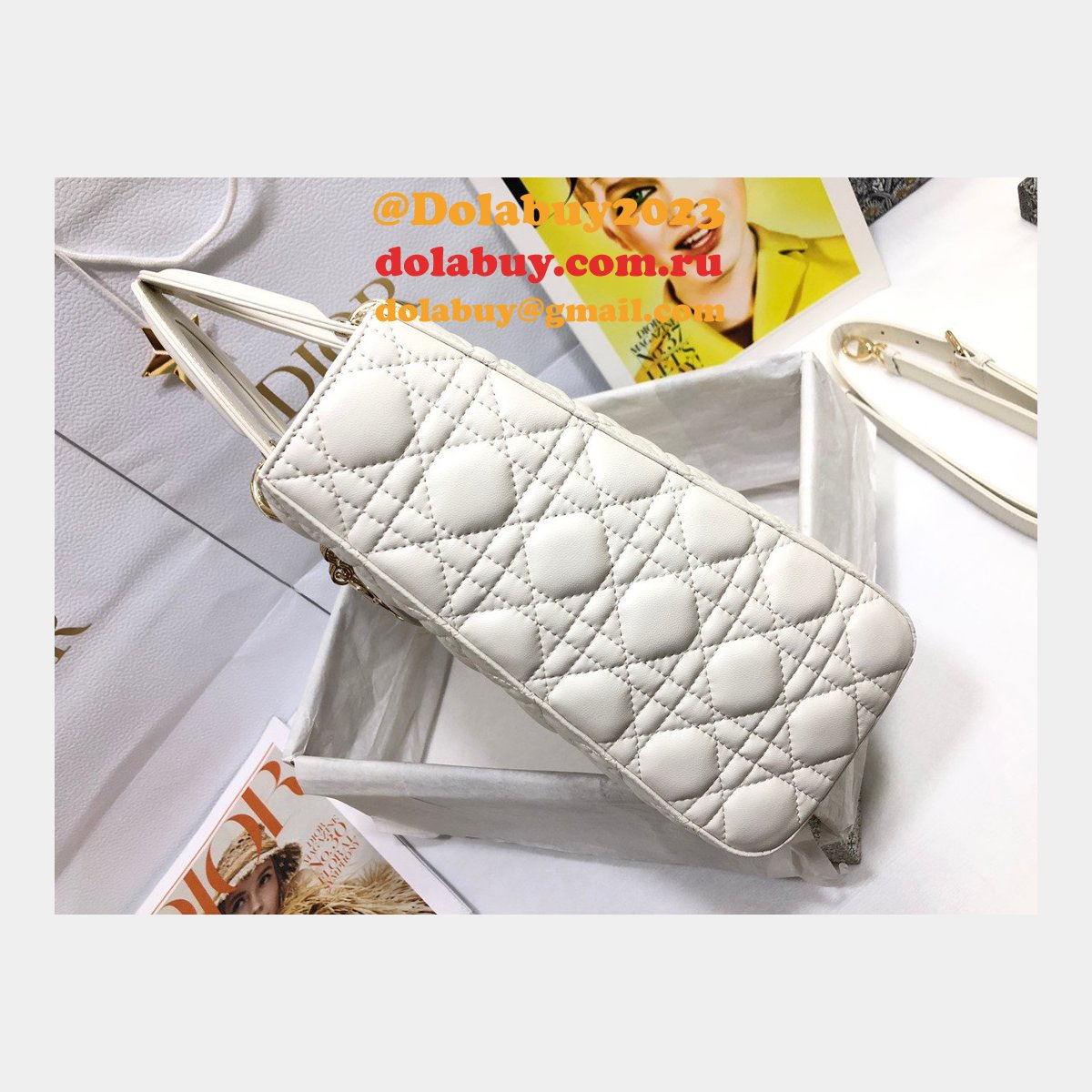 Inspired Duplicate dior lady lambskin 32CM HANDBAG