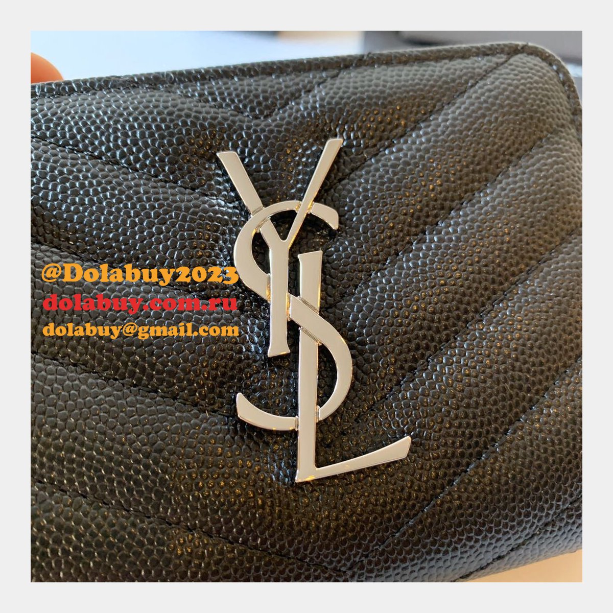 AAA+ Saint Laurent monogram compact zip around wallet black