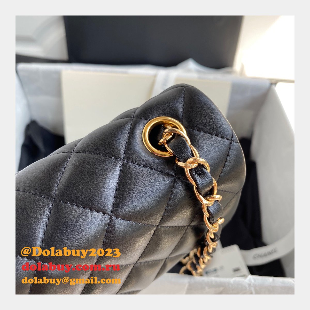 2020 Luxury CC CF 20CM Flap Lambskin Classic Black Bags