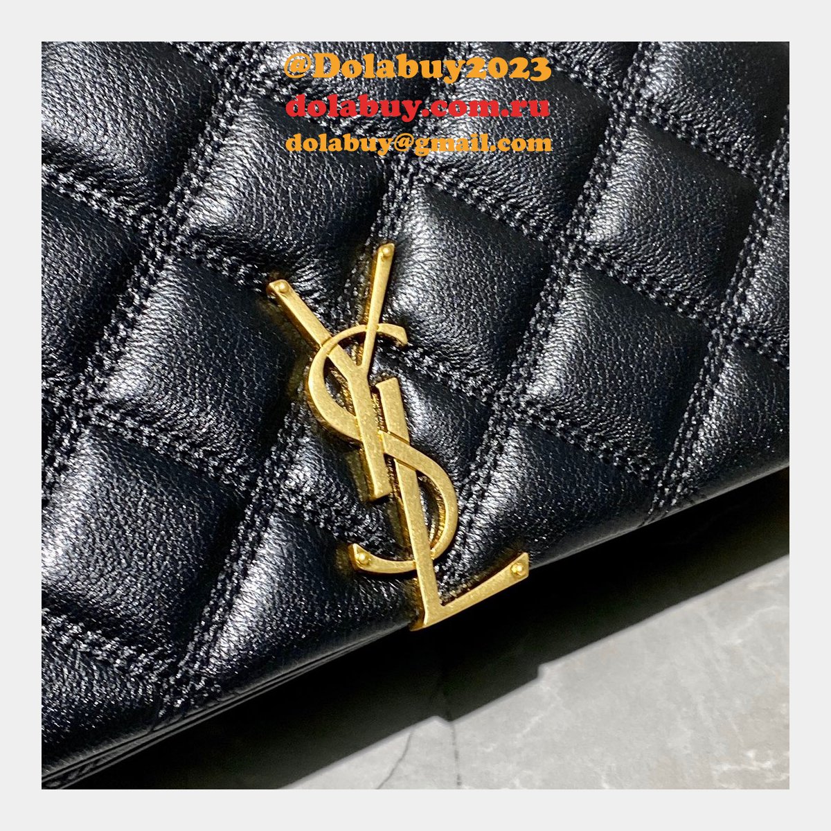 Replicas Saint Laurent Becky Large chain bag in quilted lambskin