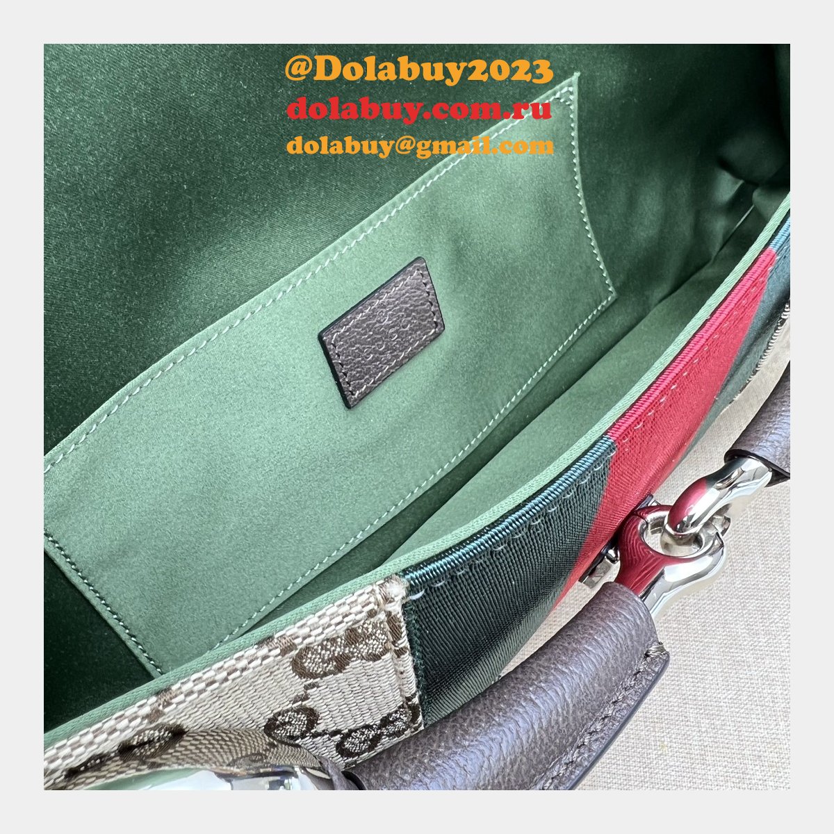 high quality G*u*i horsebit chain 764255 shoulder knockoff bag beige