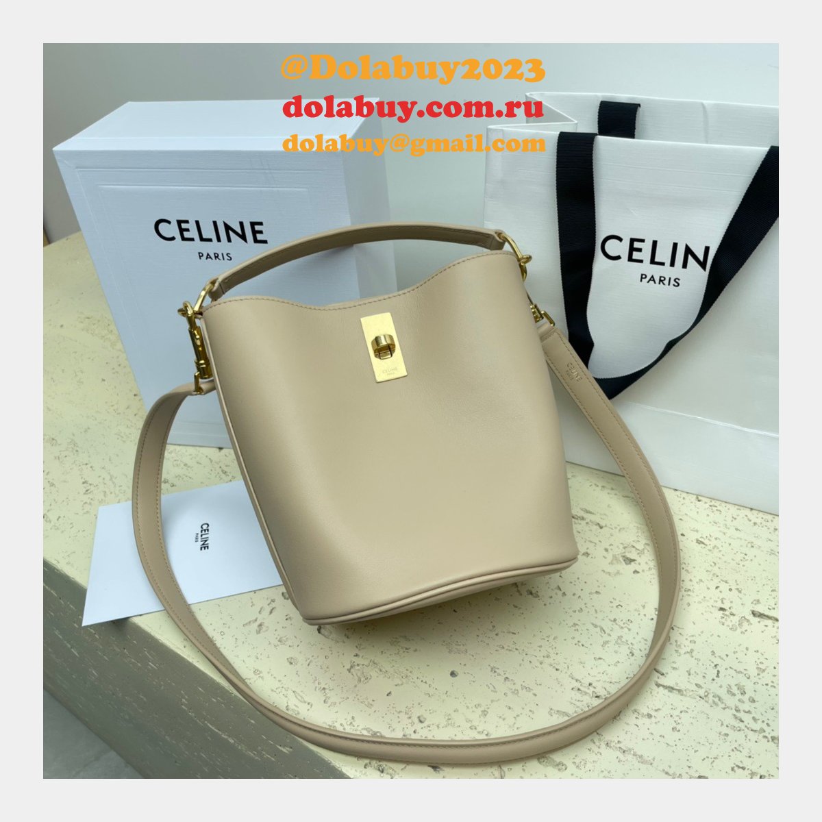 UK Celine Perfect Fake Quality Teen Bucket Triomphe Bag