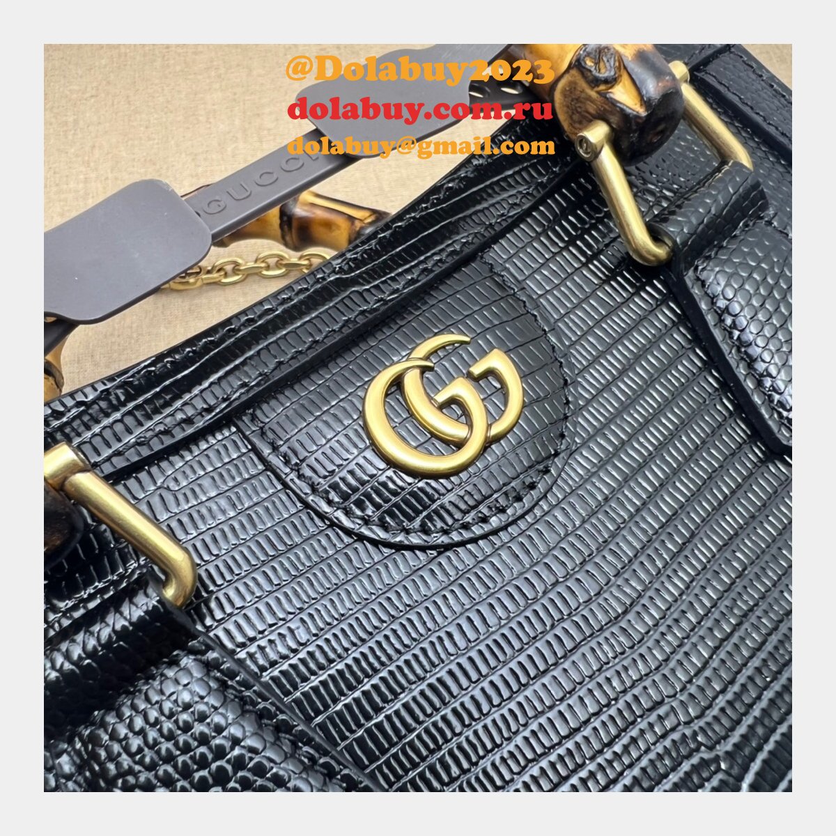 aaa quality replica G*u*i diana lizard 675800 bag