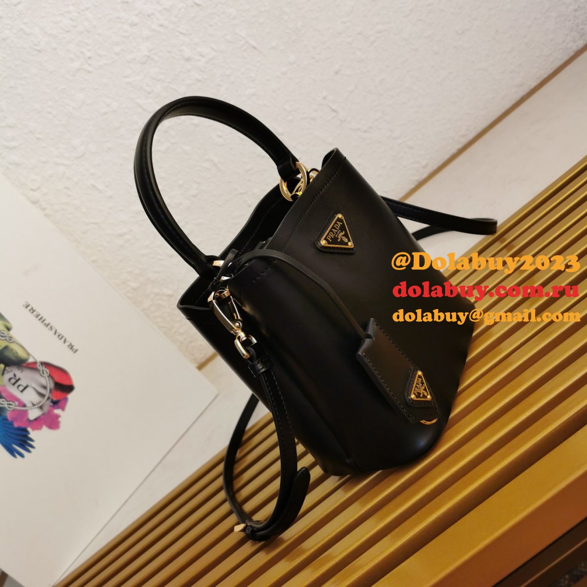 Platinum Prada 1BA373 Panier Saffiano Leather Perfect Replica Bag
