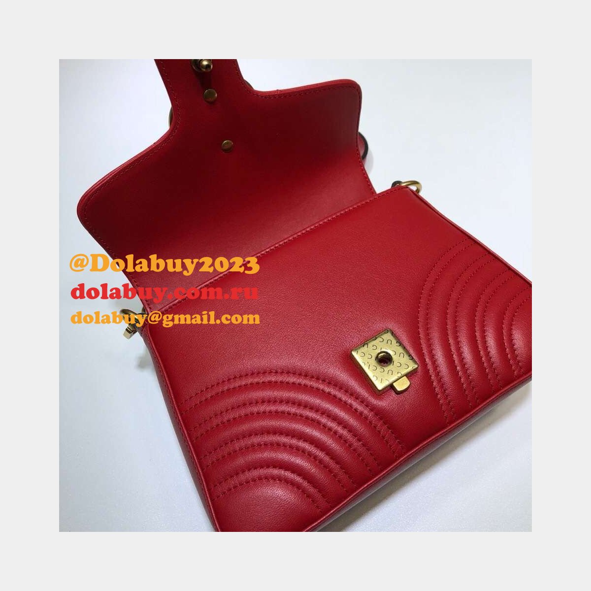 cheap 547260 G*u*i chevron leather gg marmont mini top handle