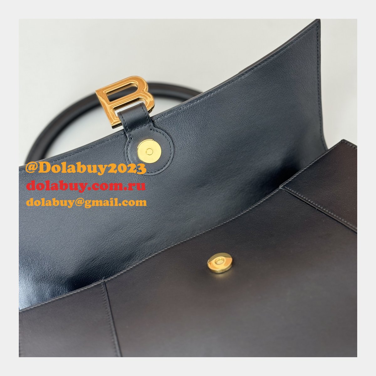 Balenciaga Replica Box In Black 812214 Hourglass Handbag
