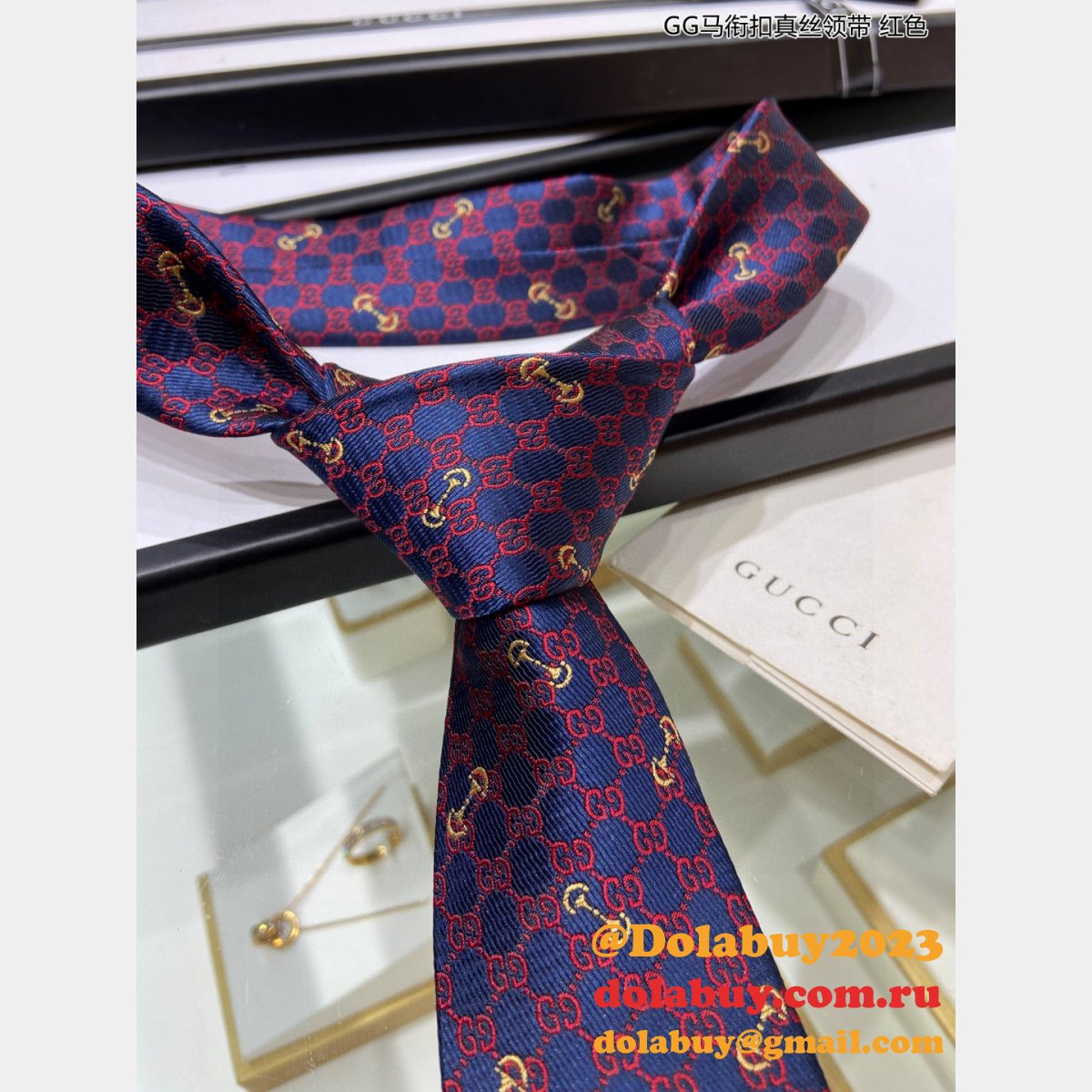 Wholesale GG horsebit silk tie