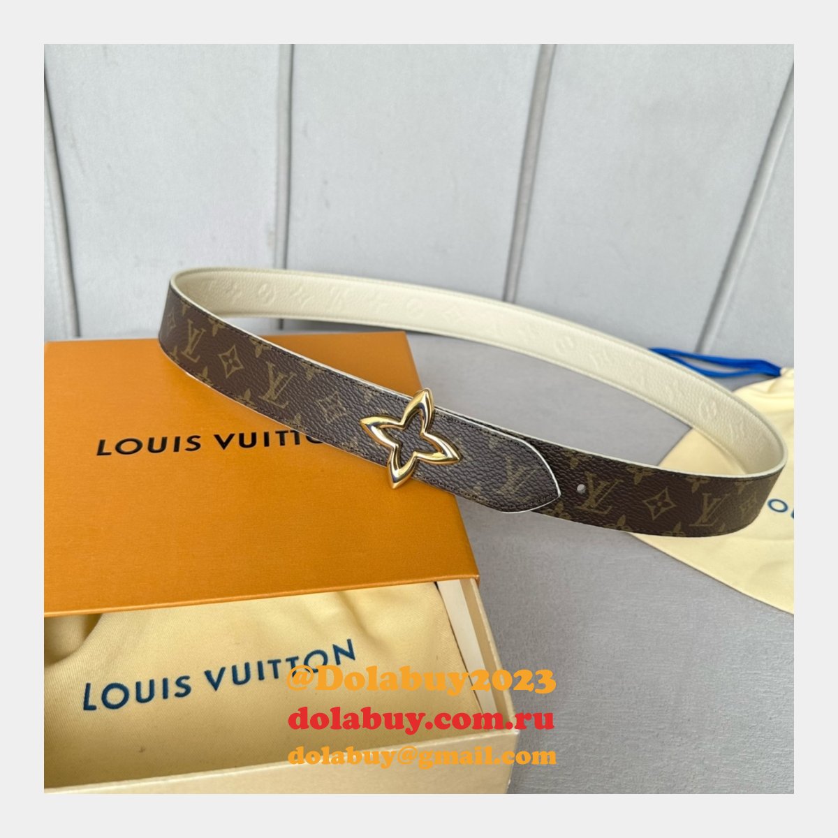 Cheap LV Flowergram 30mm Reversible Belt