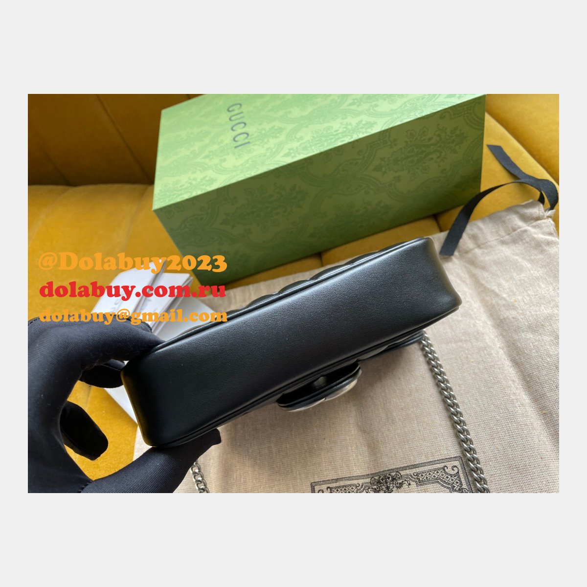 top quality G*u*i gg 476433 marmont matelassé leather super mini bag