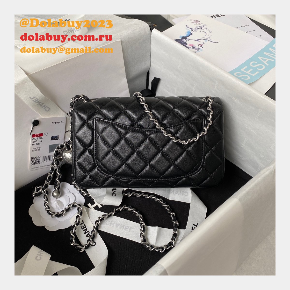 Luxury CC FLAP BAGS 20CM AS1787 SILVER BALL