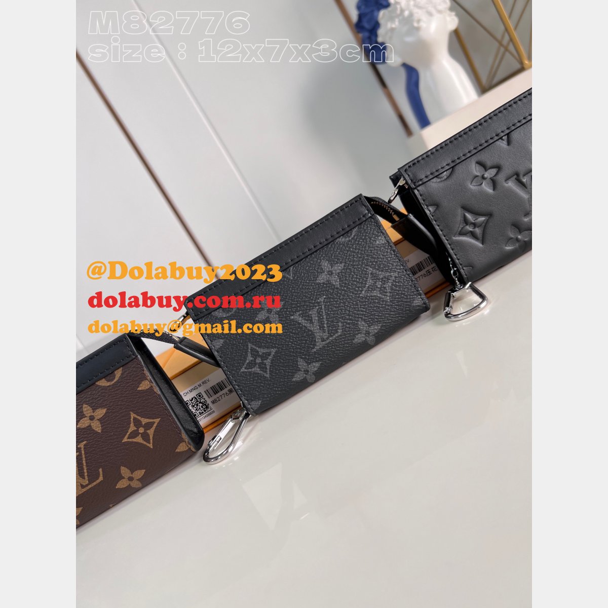 Key Pouch Voyage Monogram Eclipse M82776 Louis Vuitton Replica Bag