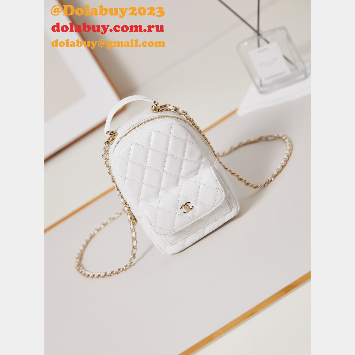 Luxury 24Cmini lambskin women backpack AP3753