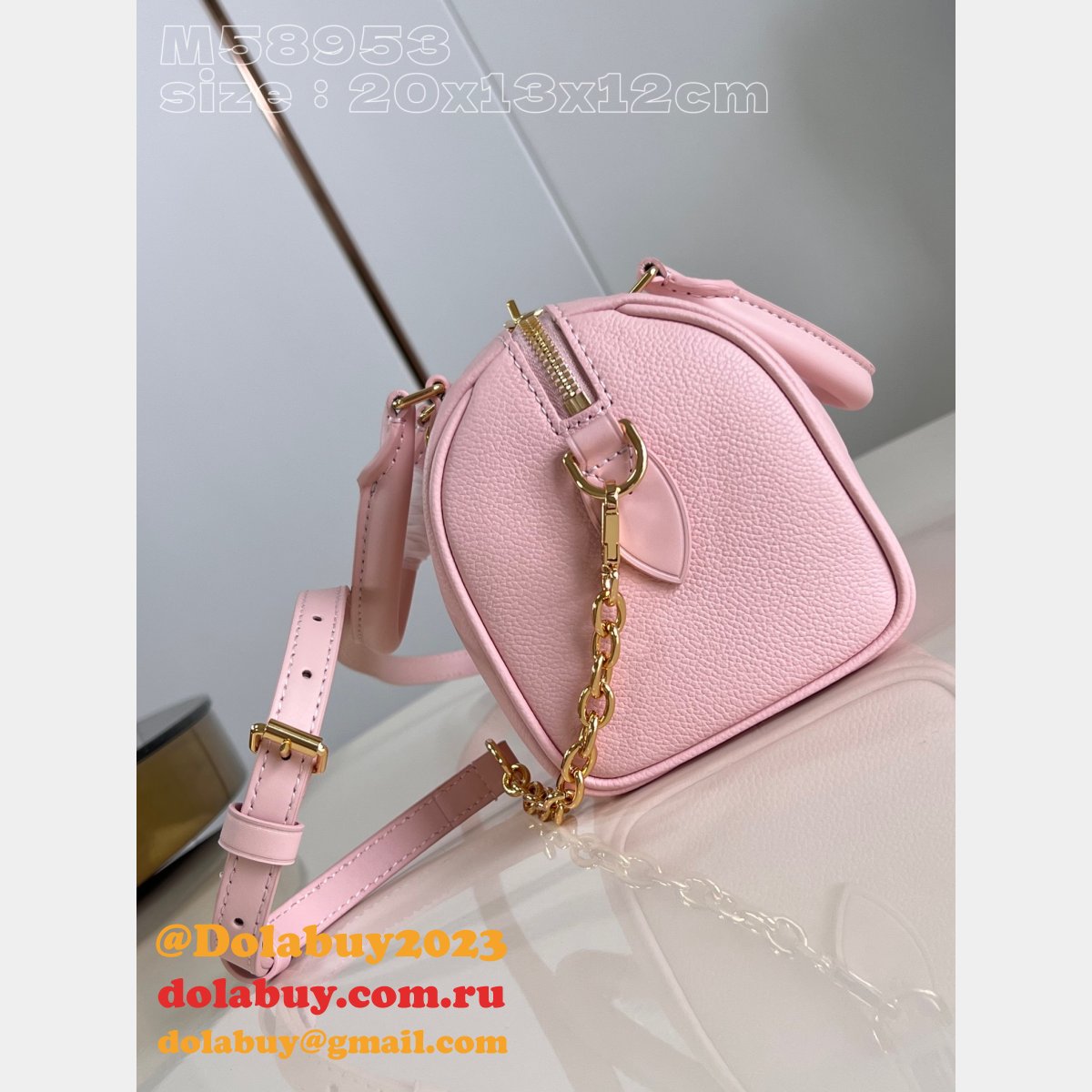 Perfect Pink M47136 Speedy Bandoulière 20 Replicas Louis Vuitton Bag