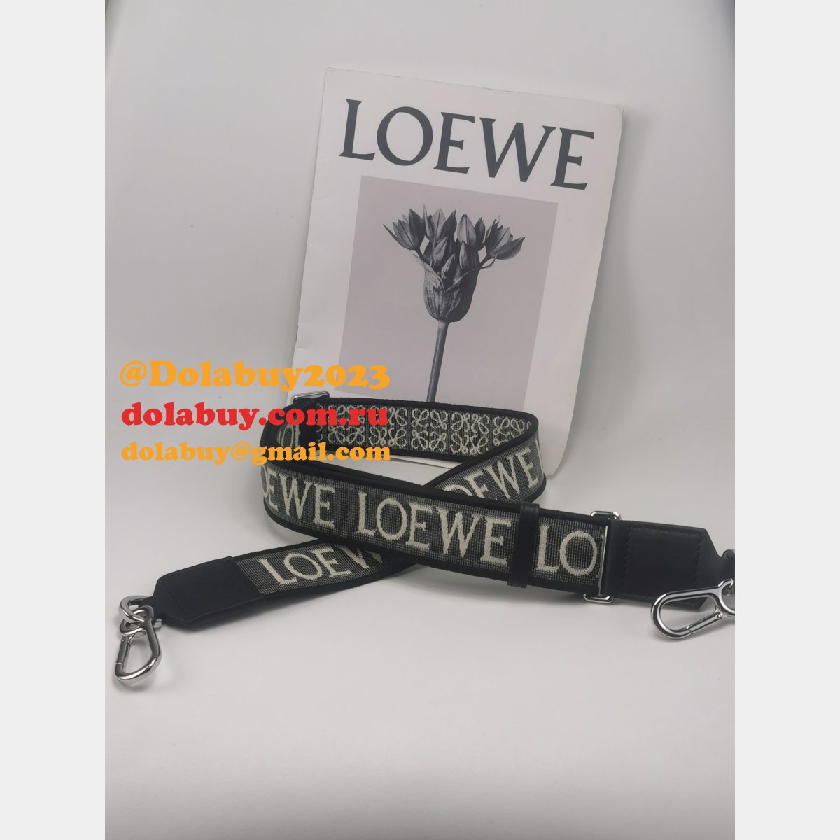 Best Loewe Anagram double-sided embroidered shoulder strap