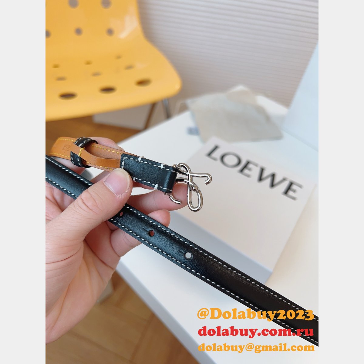 Wholesale Loewe Women Belt 1:1 Mirror Smooth 1.5cm Width