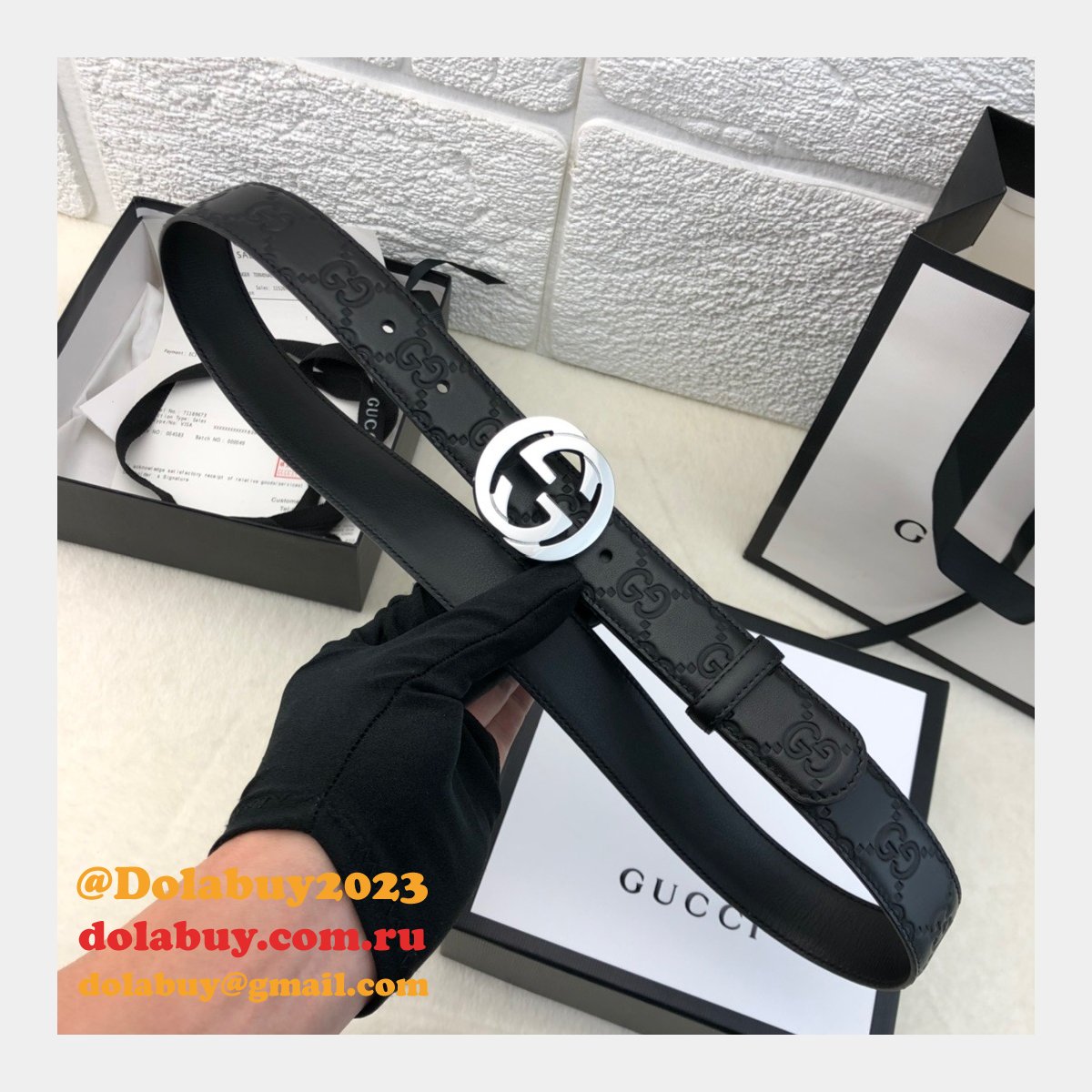 copy G*u*i perfect leather 7 star 3.0cm belts black