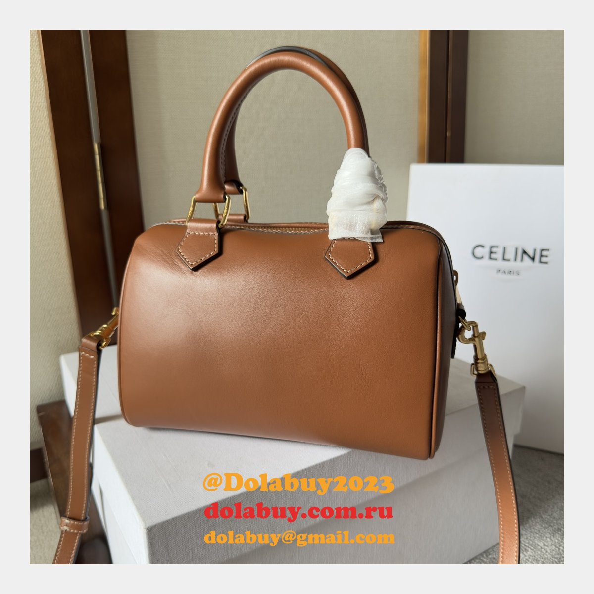 Luxury Celine 197582 Triomphe Small Boston Bag