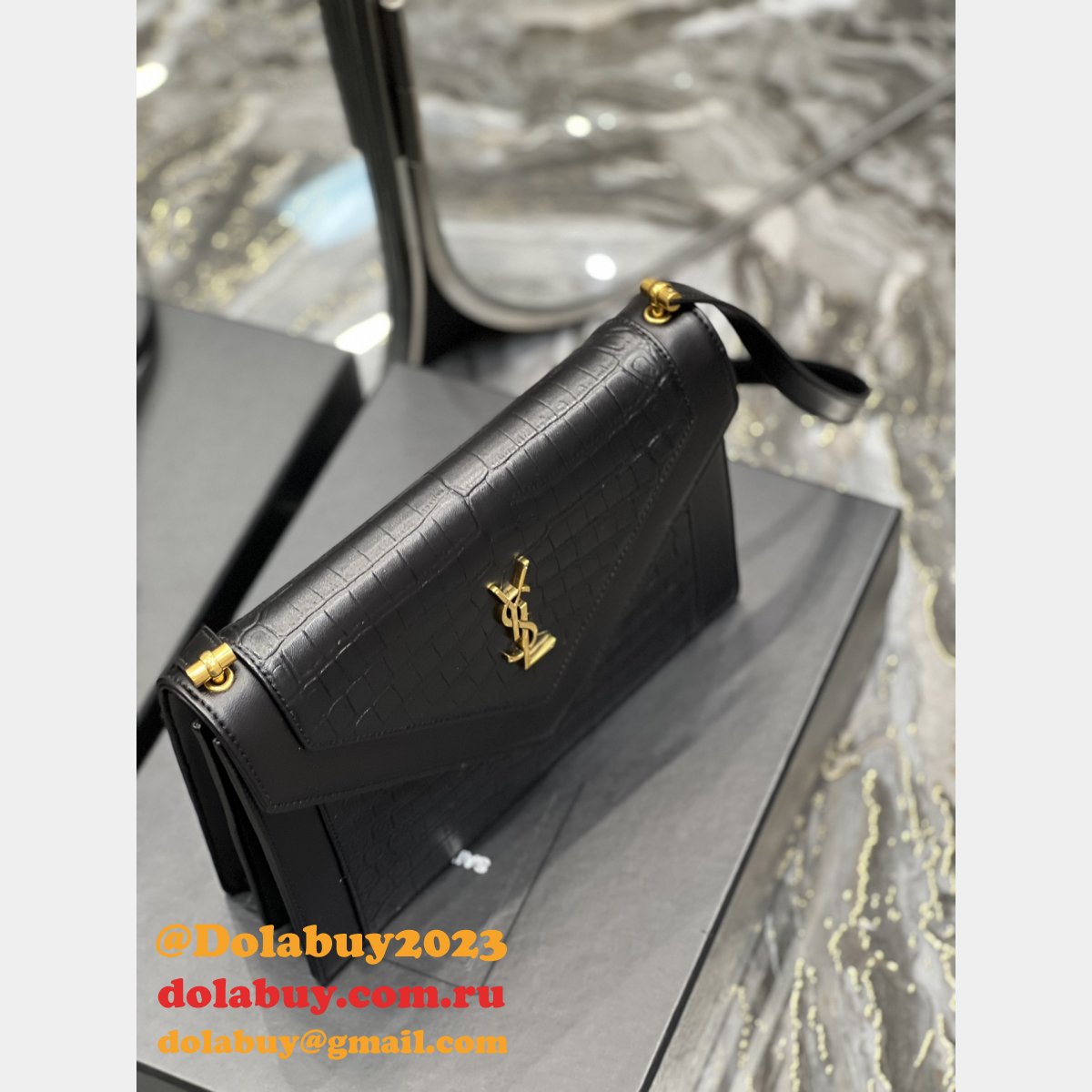 YSL Best Knockoff 668863 Gaby Satchel Quilted Shoulder Black Bag