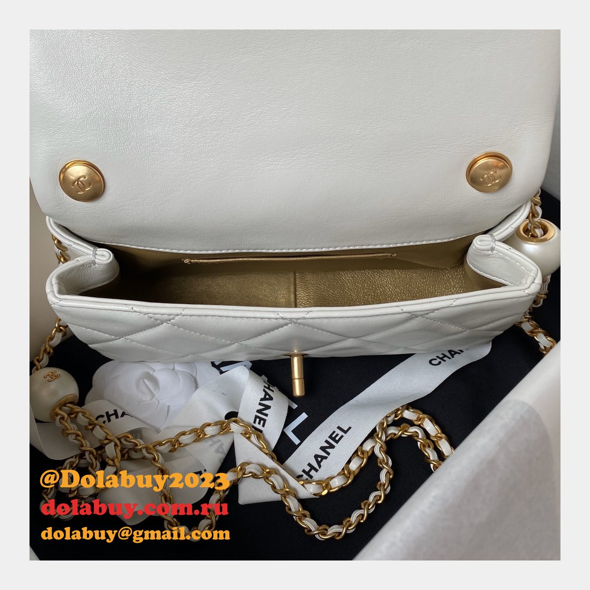 7 Star Imitation Pearls Small Flap AS4861 Luxury Fake Bag