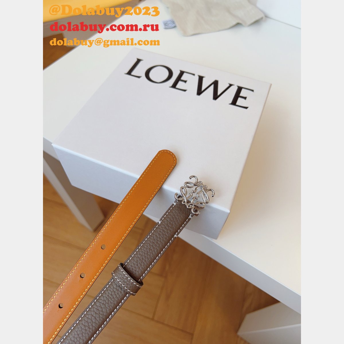 Luxury Inspired Loewe Anagram 2.0cm Width Replicas Belt