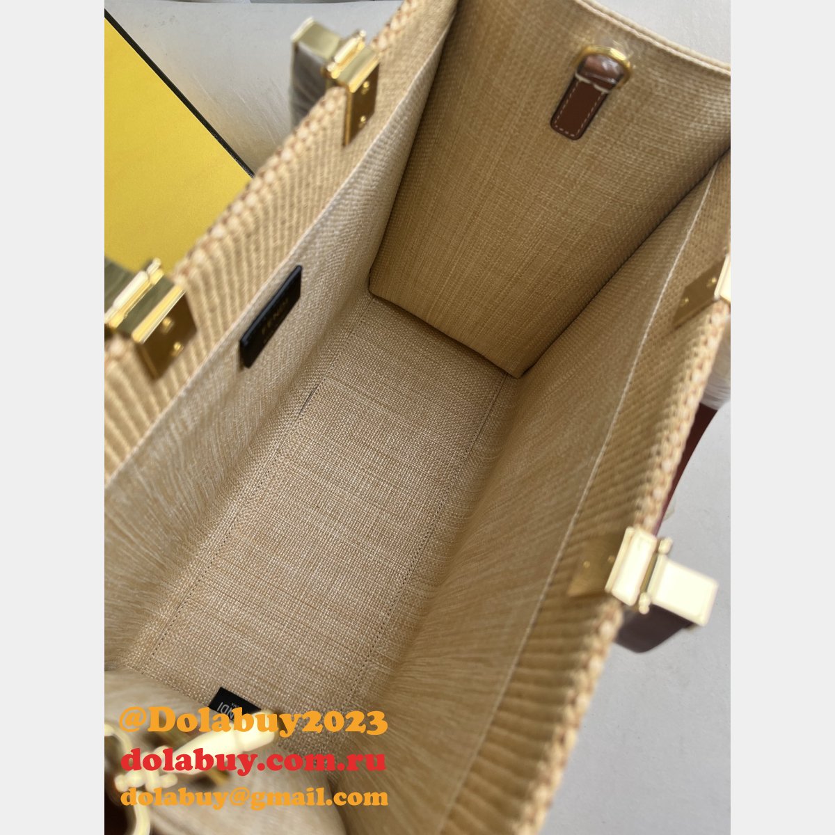 top quality F**di summer raffia shopping bag wholesale