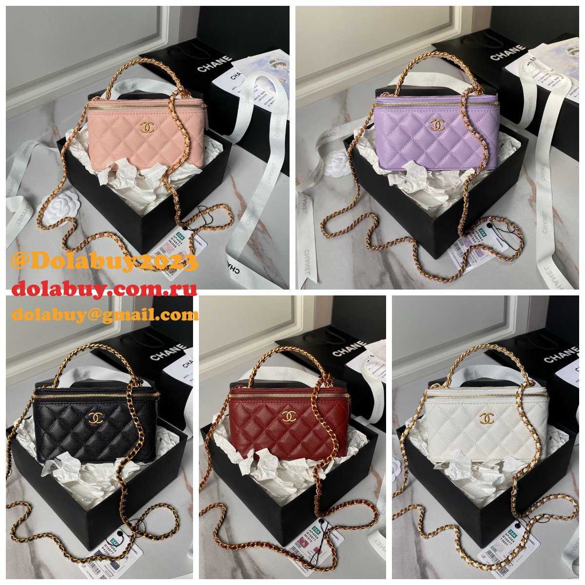 Wholesale AP4064 Gold Buckle Shoulder Vanity Copy Bag
