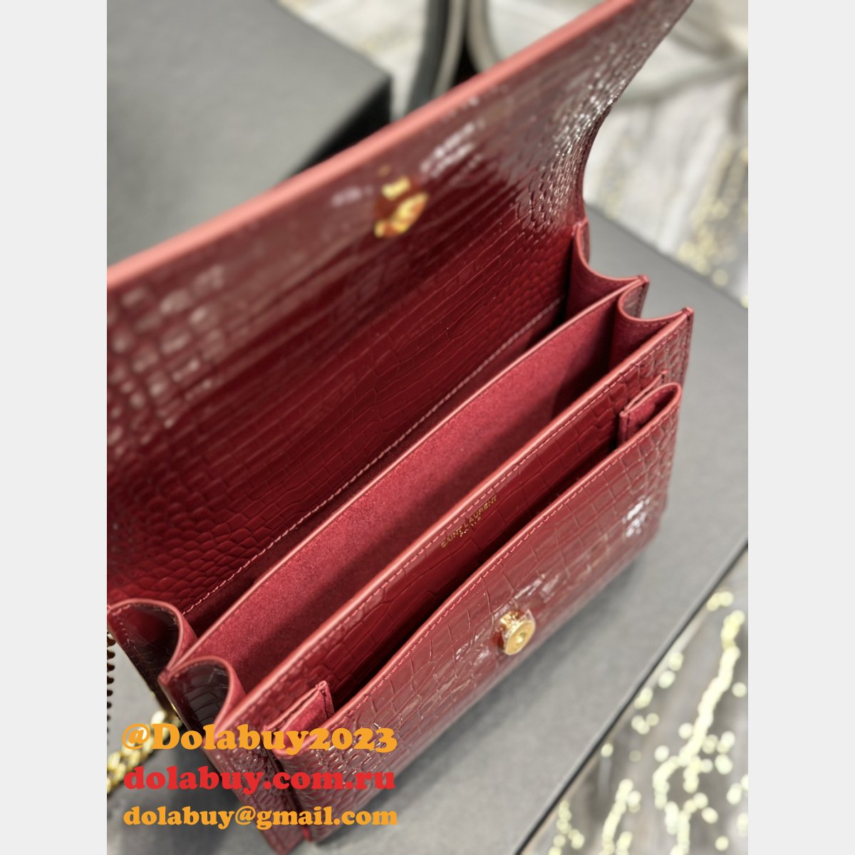 Designer YSL SUNSET BAG 22CM 422906 CROCO