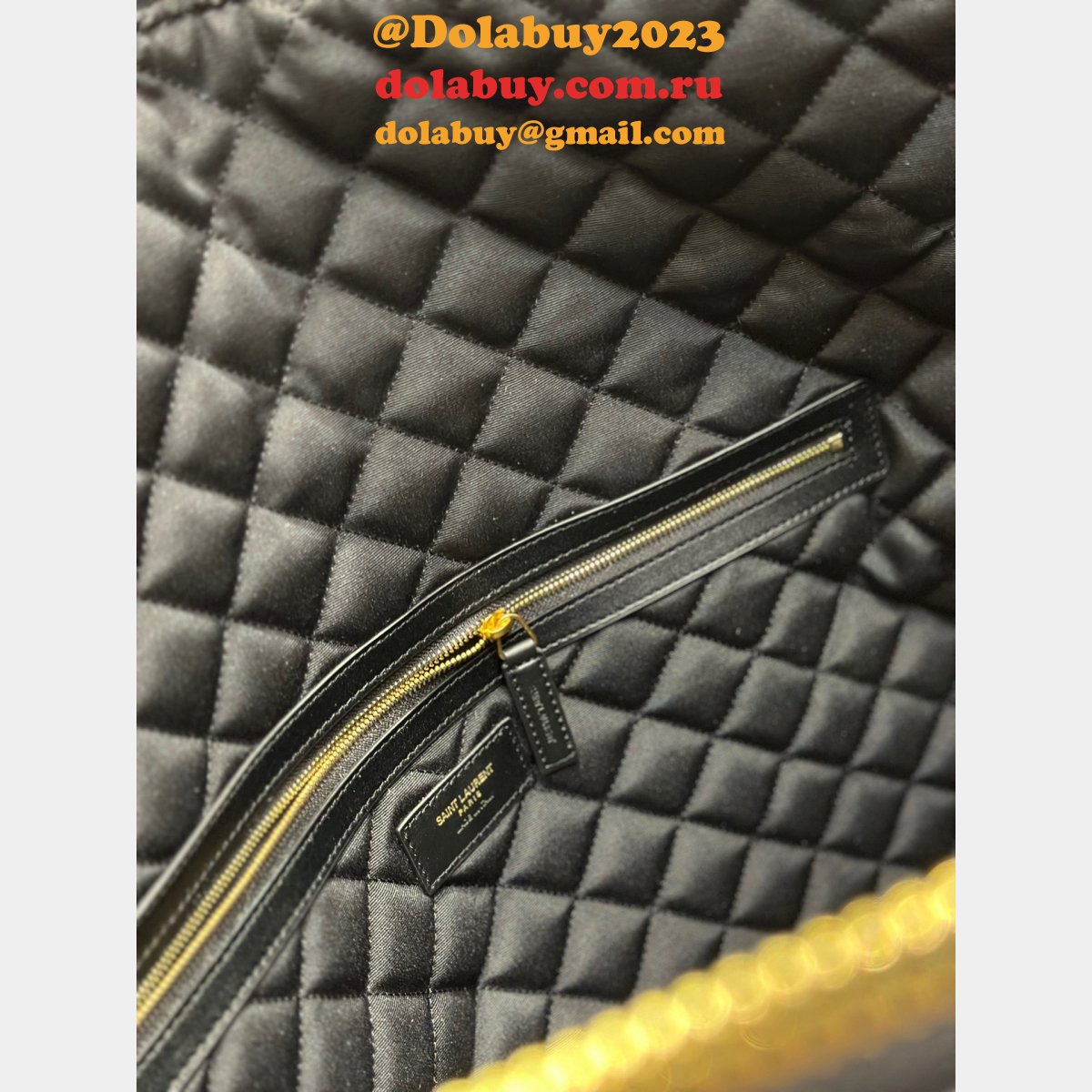 Ysl Replica Es Giant Travel 736009 Black Quited AAA+ Bag