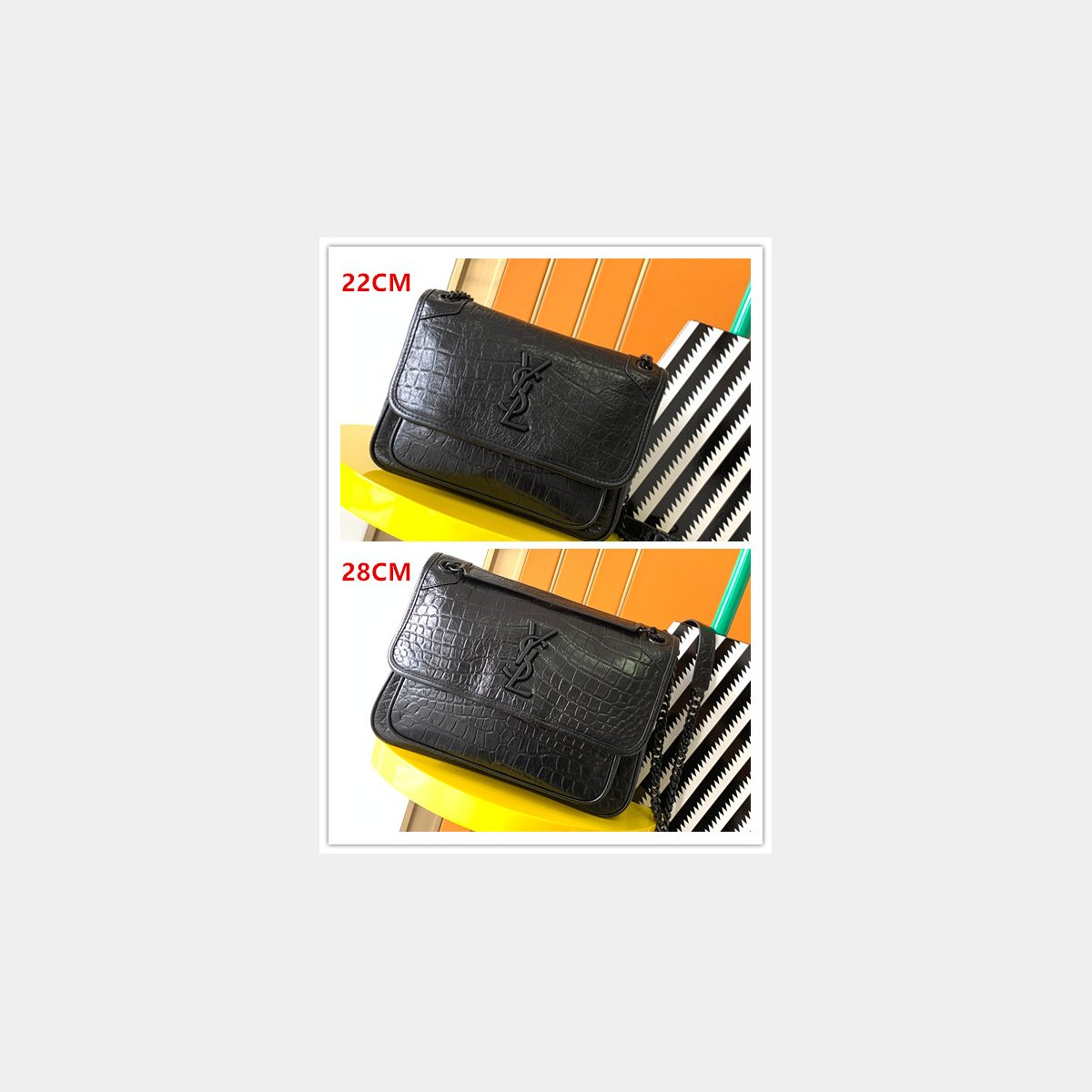 Duplicate YSL CROCO VEIN NIKi BAG 533037 22/28cm