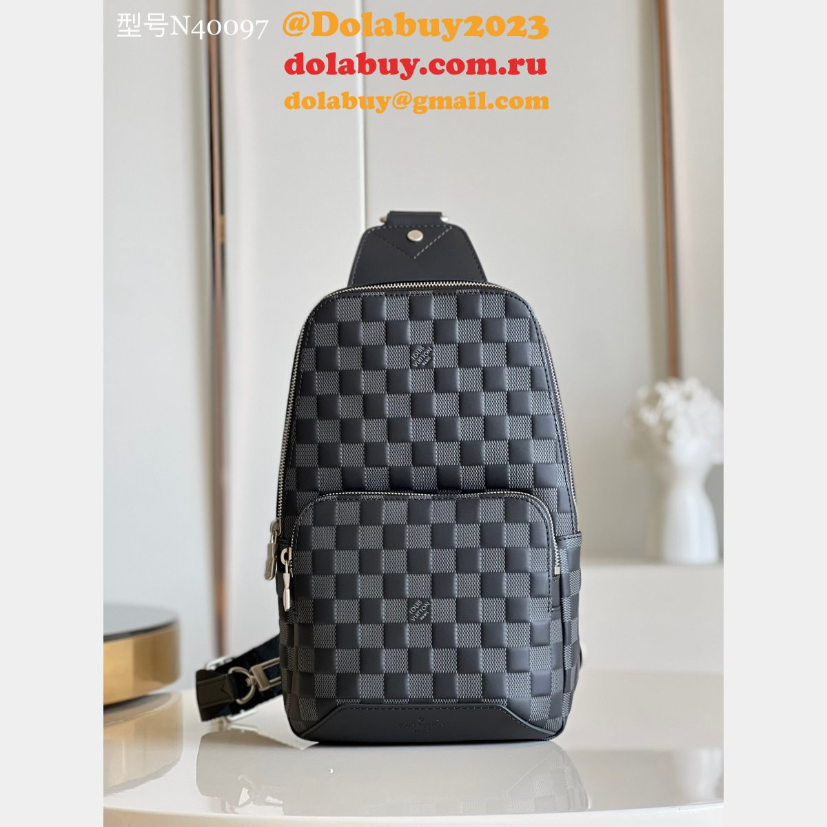 Louis VuittonReplica AAA N40097 Avenue Sling Bag Damier Infini Leather