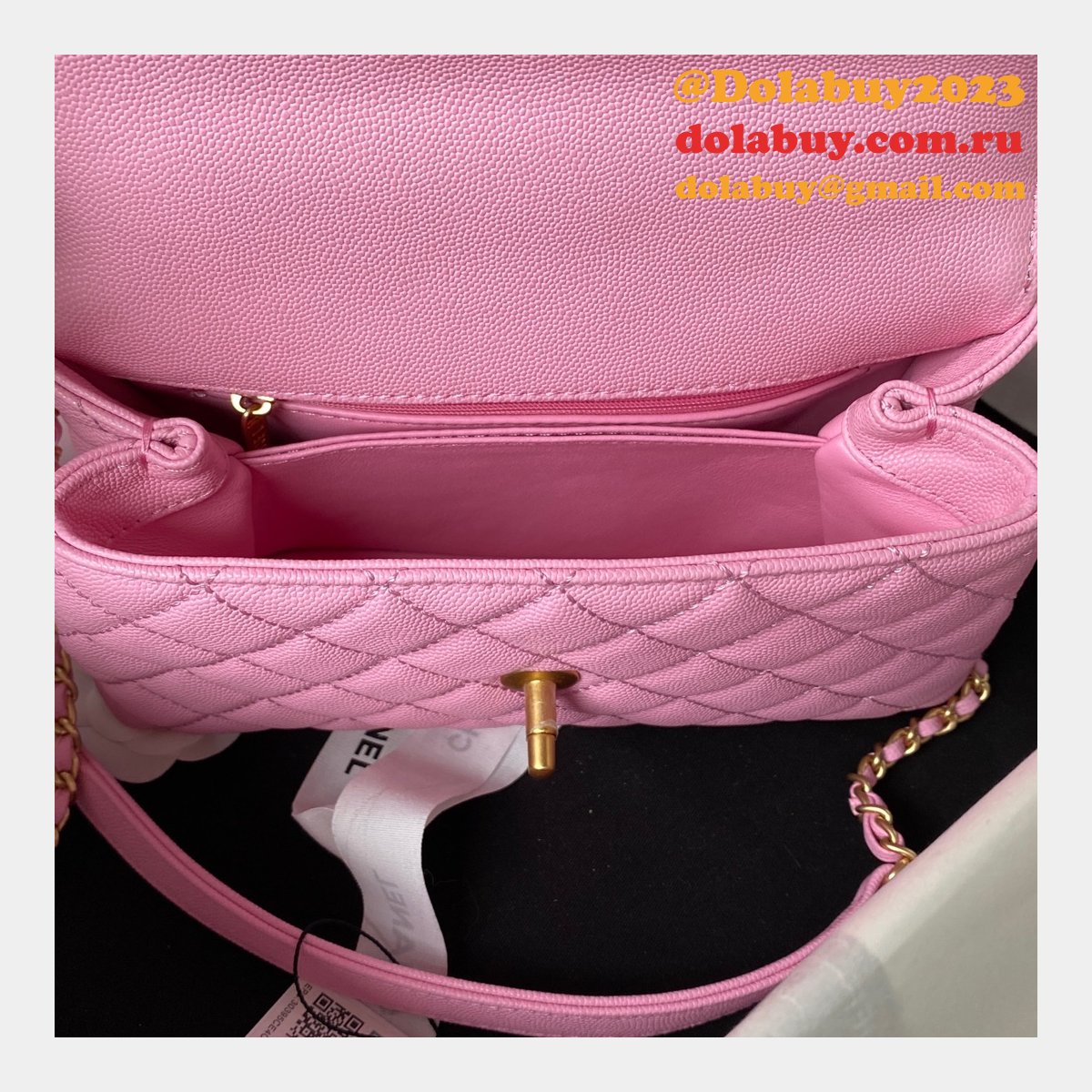 Wholesale Matelasse Top Handle A92990 Designer Bag Caviar 23cm