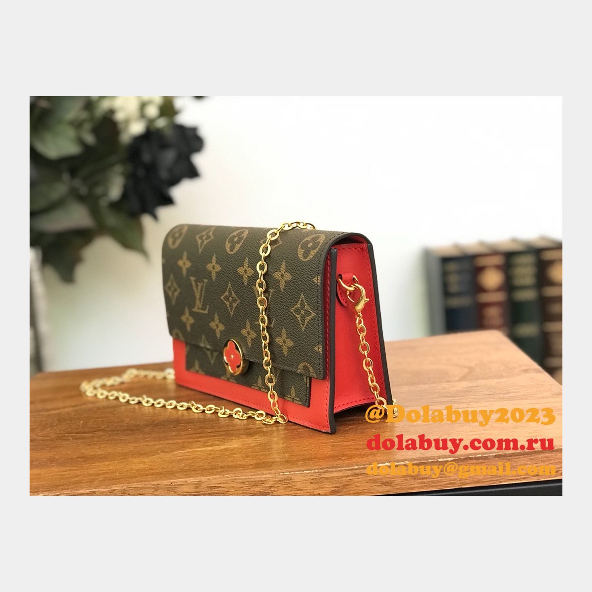 Louis Vuitton Best Flore Chain Wallet Monogram M67405 Brown