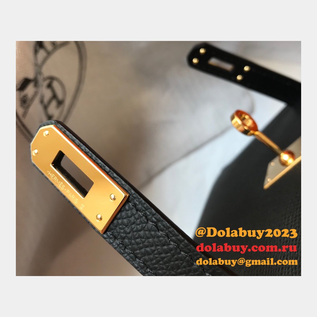 Hermes Mini Kelly Black Replica Handbag Epsom leather