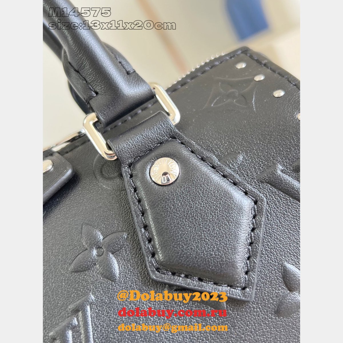 Louis Vuitton Speedy 20 Trunk Bag M14575 Luxury Black Perfect