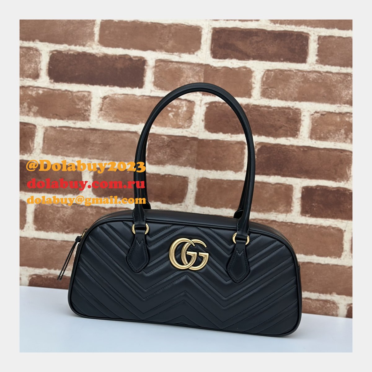 designer 795218 gg marmont G*u*i replica top handle bag