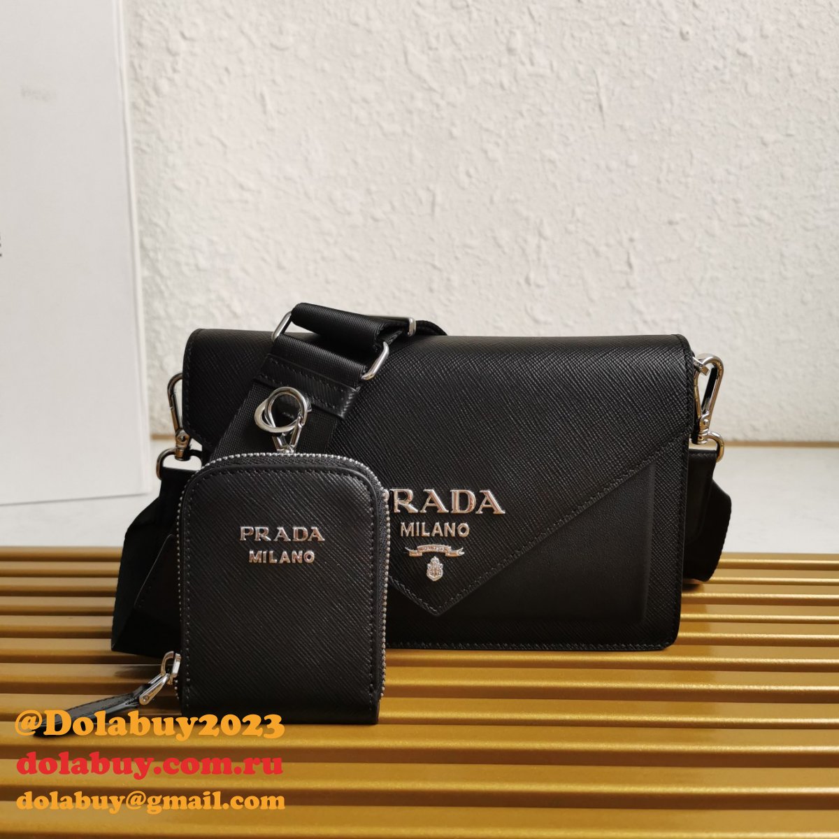 Saffiano Prada 1BP020 Luxury Envelope Replica High Quality Bag