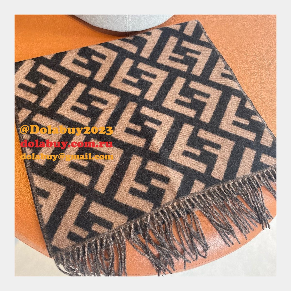 designer knockoff F**di cashmere scarf