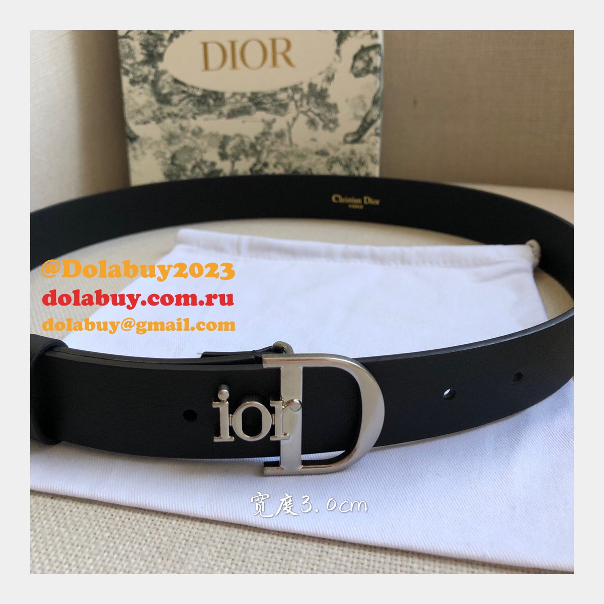 High Quality Christian Dior AAA Belts red/black/brown 30mm Cheap