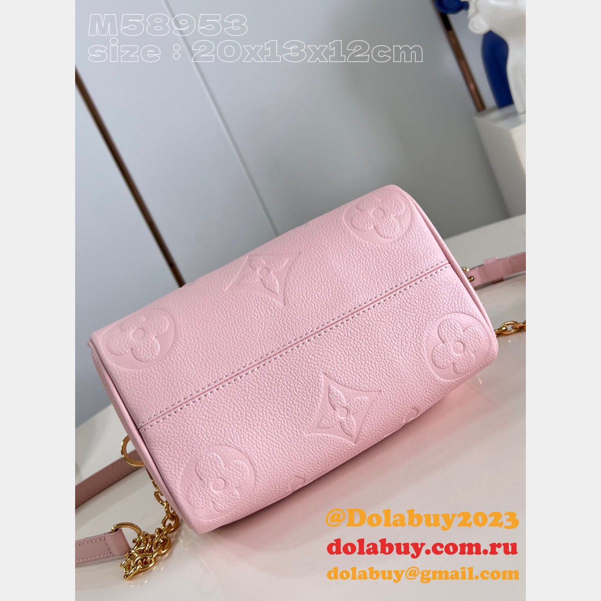 Perfect Pink M47136 Speedy Bandoulière 20 Replicas Louis Vuitton Bag