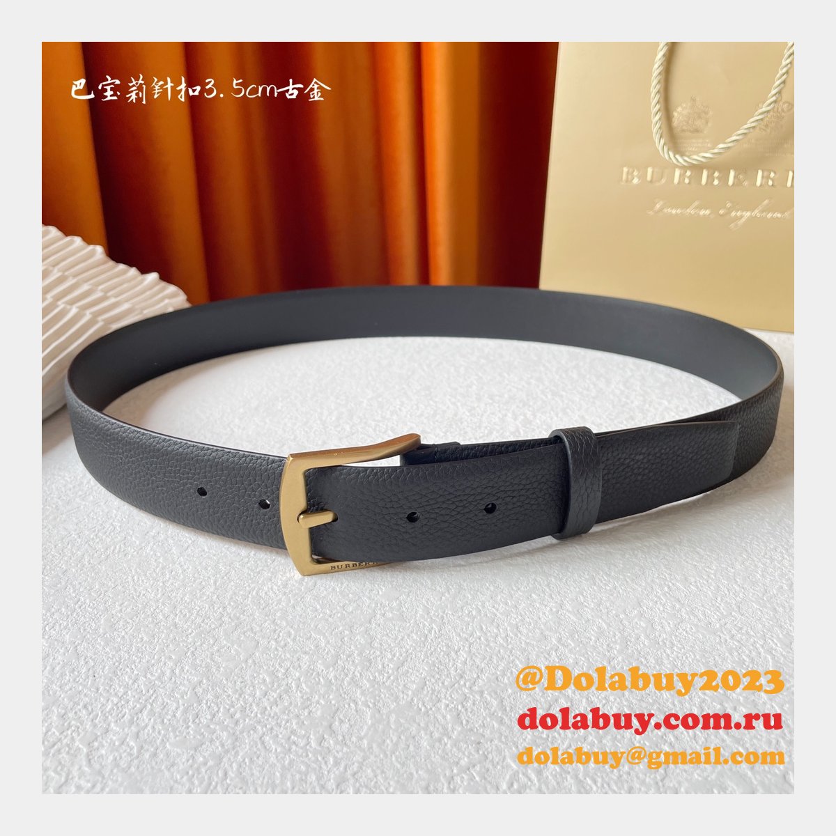 Cheap BURBERRY BELT 1:1 Mirror UK 35MM